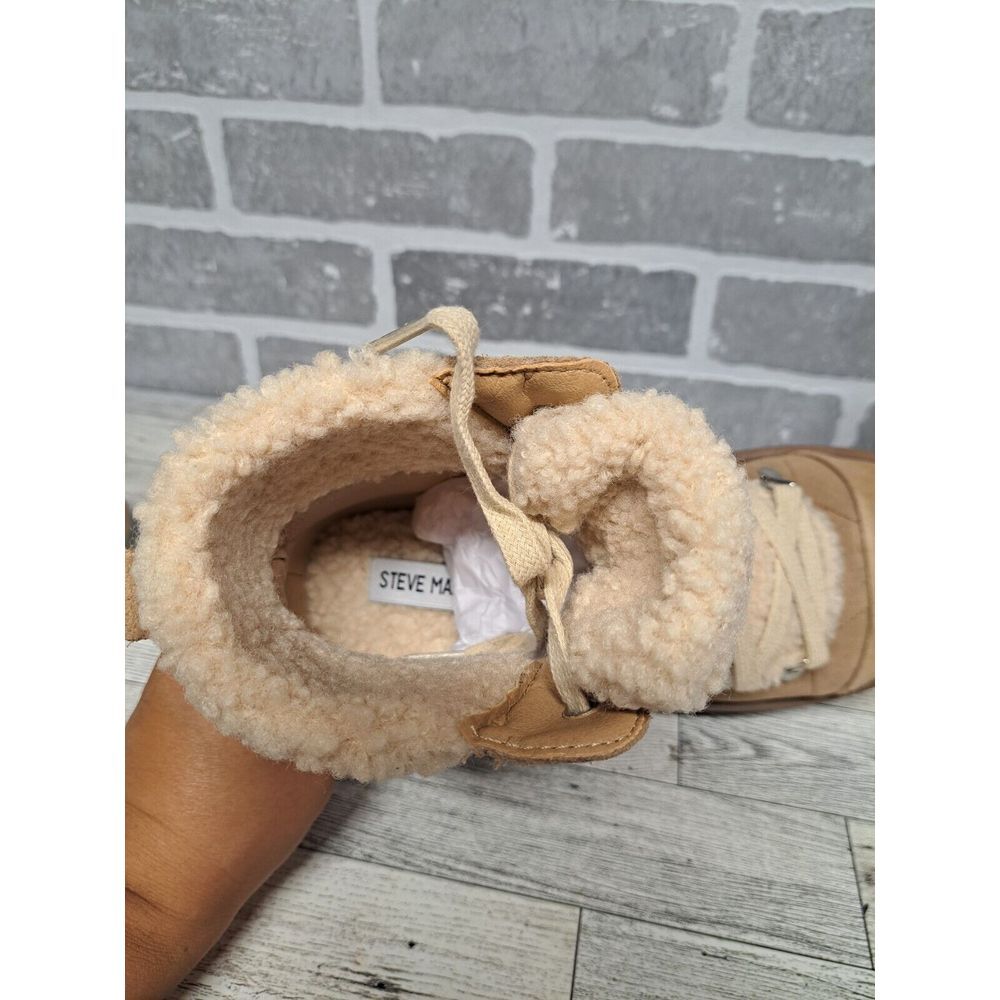 Steve Madden Reyen Suede Faux Fur Shearling Cold Weather Lug Sole Platforms Boot - Picture 12 of 16